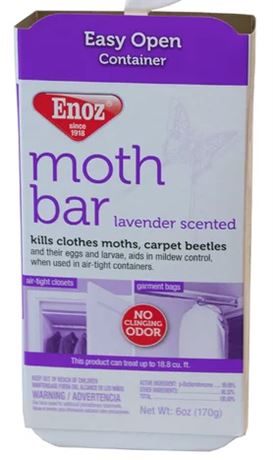 Lot of (2) Enoz Lavender Scented Moth Bar, Hanging Moth Control Kills Moths, Egg
