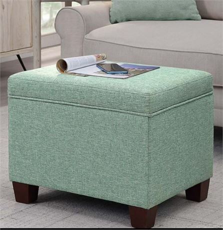 Convenience Concepts Designs4Comfort Madison Storage Ottoman, Green Fabric