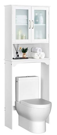 Smilemart Wooden Over the Toilet bathroom Storage cabinet, white