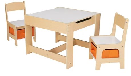 Children 3 pc Chalkboard/whiteboard Storage Table/chair set