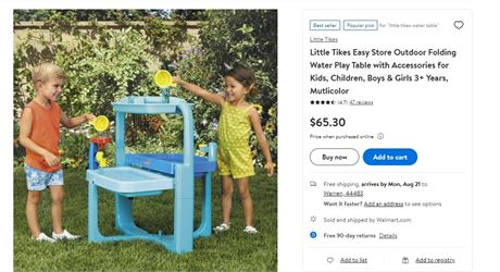Little tikes Easy Store Water Table