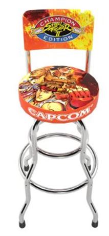 Arcade1up Legacy Edition Street Fighter High Back Swivel Stool with Extending Le