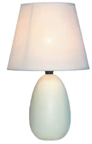 Lot of (2) Mini Oval Ceramic Globe lamps, Off-white