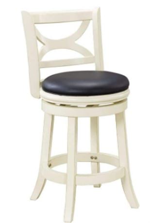 Lot of two Boraam Florence Swivel counter stool, distressed white