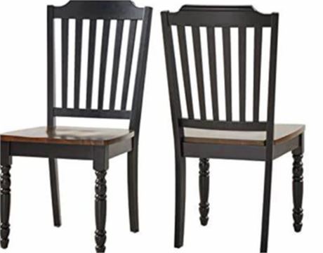 Inspire Q Mackenzie two-Tone dining chairs black/warm cherry(2)