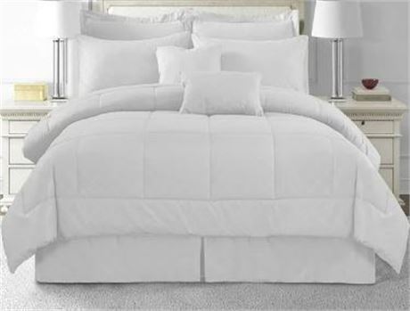 JML 10 piece comforter set, white, twin