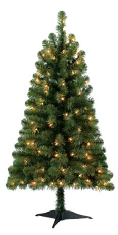 Lot of (TWO) Holiday Time 4 foot Pre-lit Indiana Spruce with Clear Lights