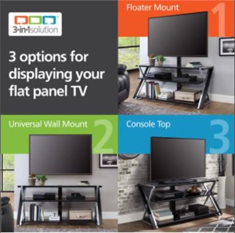 Whalen Xavier 3-in-1 Television Stand,54.00 x 21.00 x 55.50 Inches