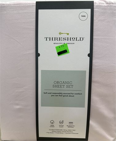 Threshold Organic Cotton Sheet Set, Pink, Twin