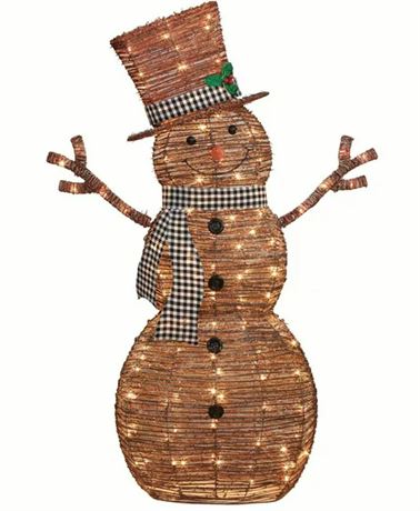 Holiday Time Rattan Look Snowman