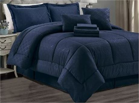 JML 10 piece comforter set, Blue, KING