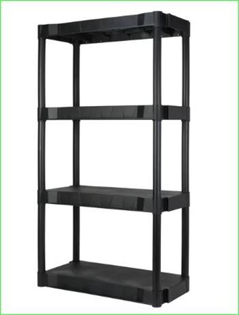 Hyper tough 4 shelf plastic unit 18"x36"x56" black