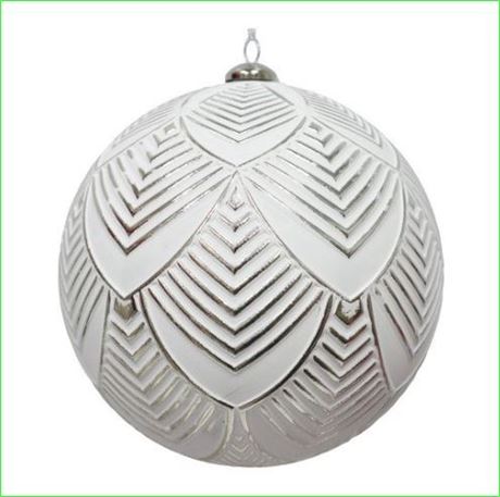 (4) 4 pack Large HTWhite Starburst Shatterproof Christmas Ball Ornament,