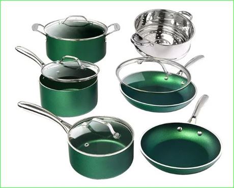 Granite Stone Emerald Collection Ultra Non-stick 10 Piece Pots & Pans Set