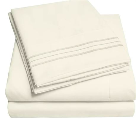 Sweet Home Collection 1800 tc Sheet set, Ivory, Full