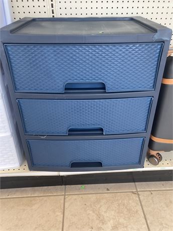 Sterilite 3 drawer wide Weave Storage, navy blue