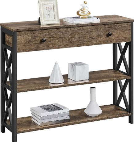 Yaheetech Console Table w/Drawer and Storage, Taupe