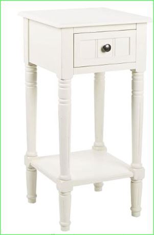 Decor Therapy Simplify 1-Drawer Accent Table, Antique White