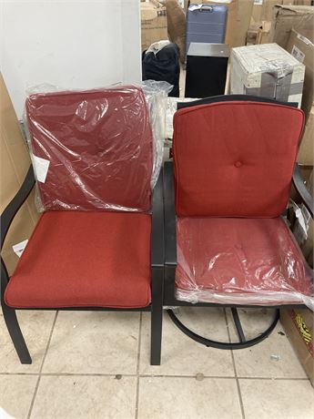 Lot of (TWO) Outdoor Chairs, one swivel and one stationary