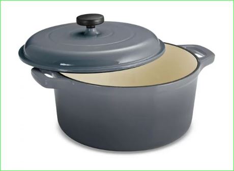 Tramontina 6.5 Qt Enameled Round Cast Iron Dutch Oven, Gray