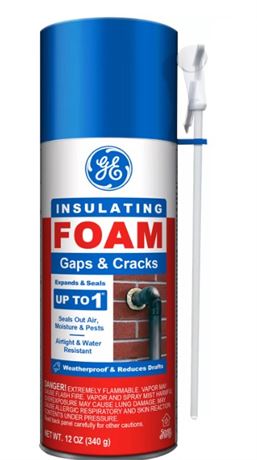 GE Gaps & Cracks Insulating Foam, Pack of 1, Yellow 12 oz Can