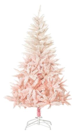 HOMCOM 5ft Unlit Spruce Artificial Christmas Tree with Realistic Branches and 45