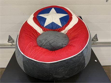Marvel Avengers Captain America Plush Kids Bean Bag Chair, 24Hx24Hx25H