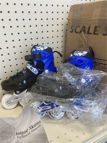 Scale Sports Inline Skates, Blue Adjustable from Size 3 - 6