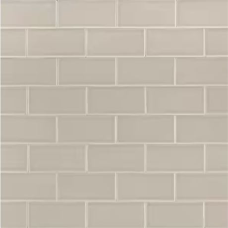Case of 6 sq ft Portico Pearl 3 in. x 6 in. Glossy Ceramic Stone Wall Tile. Morn