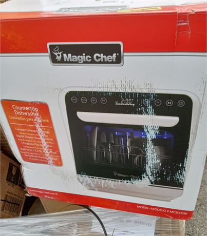 Magic Chef Mini Countertop Dishwasher in White - 3 Plate Setting Capacity