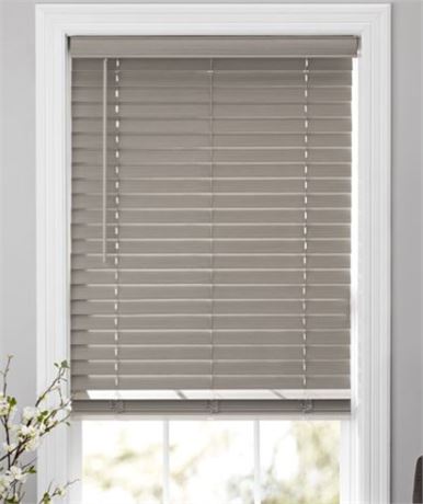 BHG  2 in Faux Wood Blind, Rustic Gray, 46"x64"