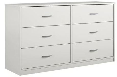 Mainstays Classic 6 drawer Dresser, White