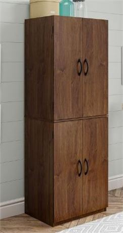 Mainstays 4 door Storage Cabinet, Medium Brown,