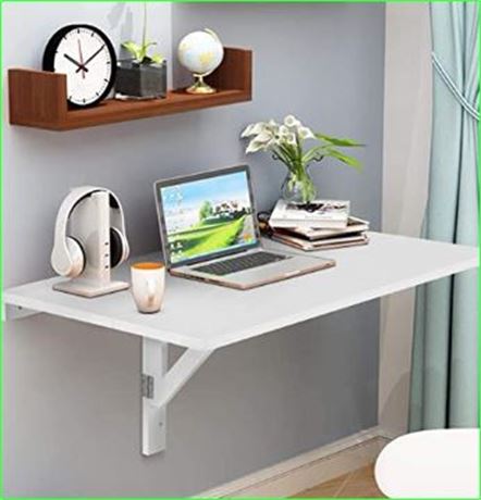 31.5 x 23.5 Inch Wall Mounted Folding Table, white