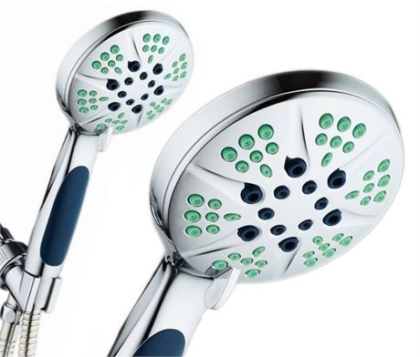 Hotel Spa High Pressure 6 setting Luxury 2 in 1 Fixed and Handheld Shower Head