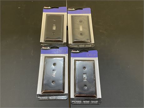(4) Toggle Light Switch Wall Plate Decorative, Oil Rubbed Bronze