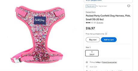 Packed Party Confetti Dog Harness, Pink, Small (10-20 lbs)