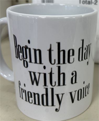 Begin the day with a friendly Voice Coffee Mug