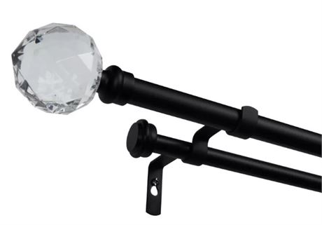 Exclusive Home Crystal Ball Double Curtain Rod 36"-72"
