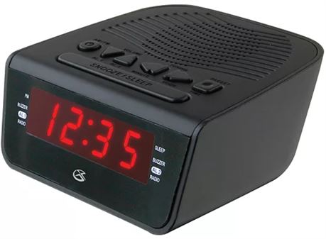 GPX C224B Digital LED Dual Alarm Clock Radio, Black
