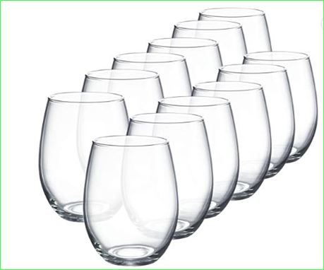 Luminarc 15oz. Cachet Clear Stemless Wine Glass 12p Set