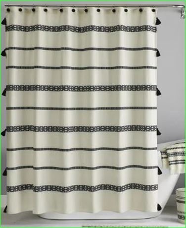 Boho Chic Shower Curtain, Black,  72x72