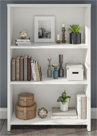 Mainstays 3 Shelf Bookcase, White