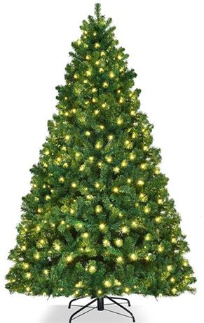 Sugift 6 ft pre-lit Christmas Tree, white leds