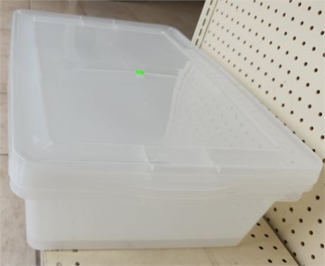 Lot of (2) 38 qt under the bed storage containers