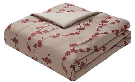 Mainstays Aroon Red/tan 7 piece Comforter set, KING