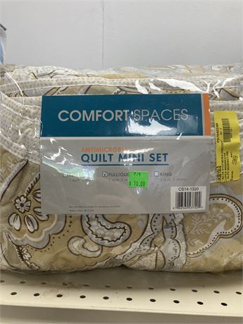 Comfort Spaces Antimicrobial Mini Quilt Set, FULL