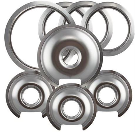 Range Kleen 8 piece Drip Pan Set, Fits Most Hinged Electric Ranges from GE Hotpo