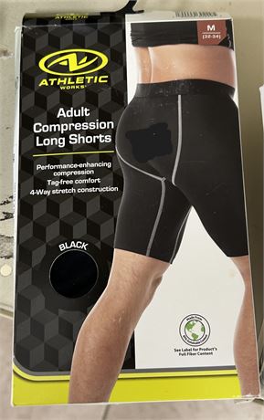Athletic Works Adult Compression Long Shorts, Medium