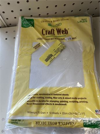 Craft Web Paper Fabric Blend Sheetws, 10 sheets Midweight 70 grams